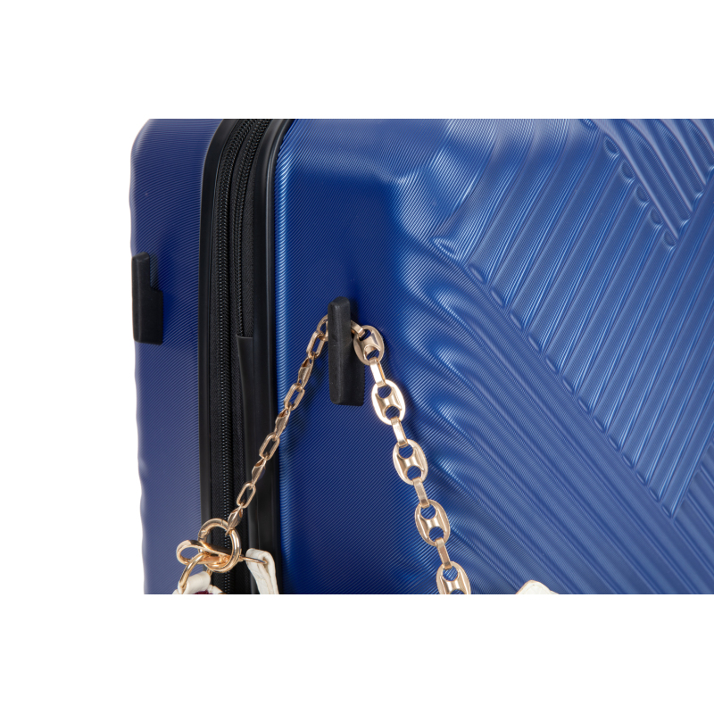 Expandable 3 Piece Luggage Sets PC Lightweight Suitcase with Two Hooks, Spinner Wheels, TSA Lock, (20/24/28), Blue